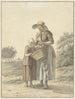 Kvinde og pige på en landvej - Johan Christiaan Willem Safft — visning af kunstværket