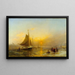 Stockholm-floden om vinteren - Johan Christian Berger — indrammet kunstværk på væggen