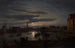 Copenhagens havn ved måneskin - Johan Christian Dahl — visning af kunstværket