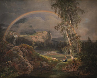 Johan Christian Dahl - Norwegian Landscape with a Rainbow.webp
