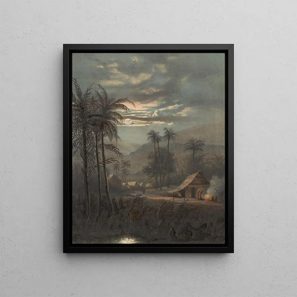 Johan Conrad Greive - Landschap bij maanlicht in de omgeving van Sumedang.webp