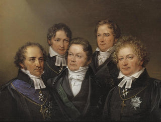 Johan Olof Wallin, Jns Jacob Berzelius, Frans Michael Franzén, Erik Gustaf Geijer og Esaias Tegnér - Johan Gustaf Sandberg — visning af kunstværket