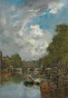 En livligt kanal Rotterdam - Johan Hendrik van Mastenbroek — visning af kunstværket
