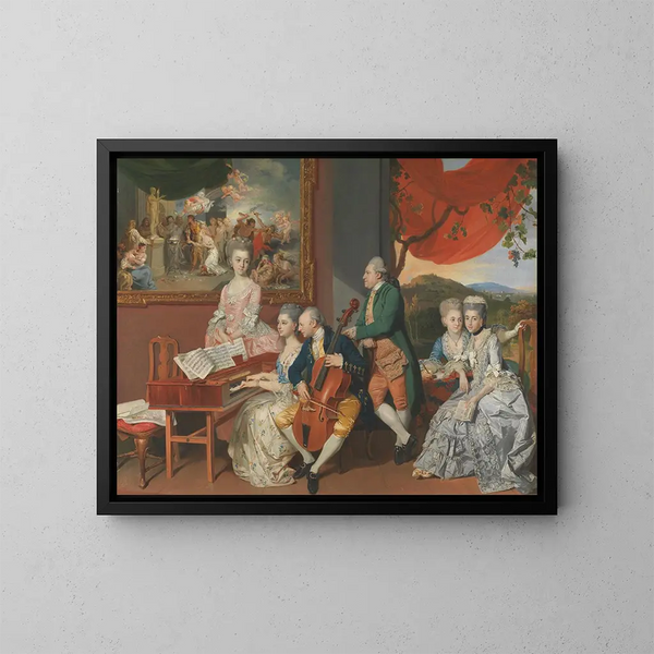 La famille Gore med George, 3. greve af Cowper - Johan Joseph Zoffany — indrammet kunstværk på væggen