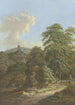 Vue sur une ruine de château au premier plan un berger avec troupeau - Johann Albrecht Friedrich Rauscher — visning af kunstværket