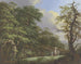 Chêne maleri forrest, en kvinde med en kurv på hovedet ledsaget af en mand og en dreng - Johann Albrecht Friedrich Rauscher — visning af kunstværket