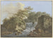 Cascade mellem to klipper, til højre to fiskere - Johann Albrecht Friedrich Rauscher — visning af kunstværket