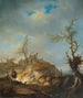 Et kuperet landskab med rejsende - Johann Alexander Thiele — visning af kunstværket