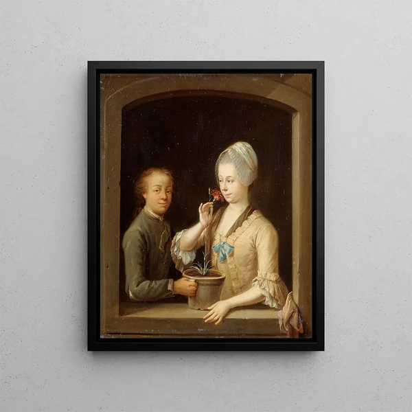 Johann Andreas Herrlein - A Woman and a Young Man at a Window.webp