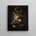 En stilleben af blomster i en vase med sommerfugle - Johann Baptist Drechsler — indrammet kunstværk på væggen