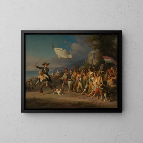 La défense des enfants - Johann Baptist Kirner — indrammet kunstværk på væggen