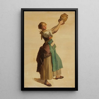 Johann Baptist Kirner - Junge Frau nach rechts einen Krug in die Hhe haltend.webp