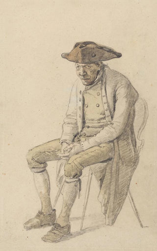 Johann Baptist Kirner - Sitzender alter Bauer mit Dreispitz.webp