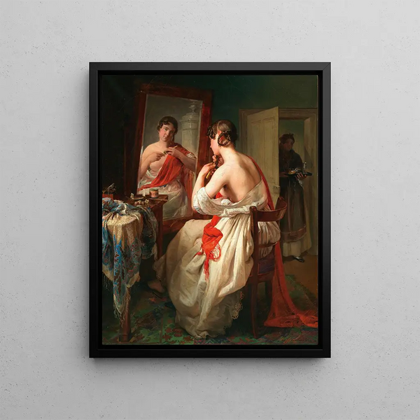 Les Toilettes - Johann Baptist Reiter — indrammet kunstværk på væggen