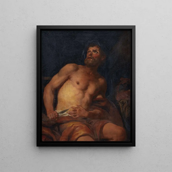 La mort de Caton le Jeune - Johann Carl Loth — indrammet kunstværk på væggen