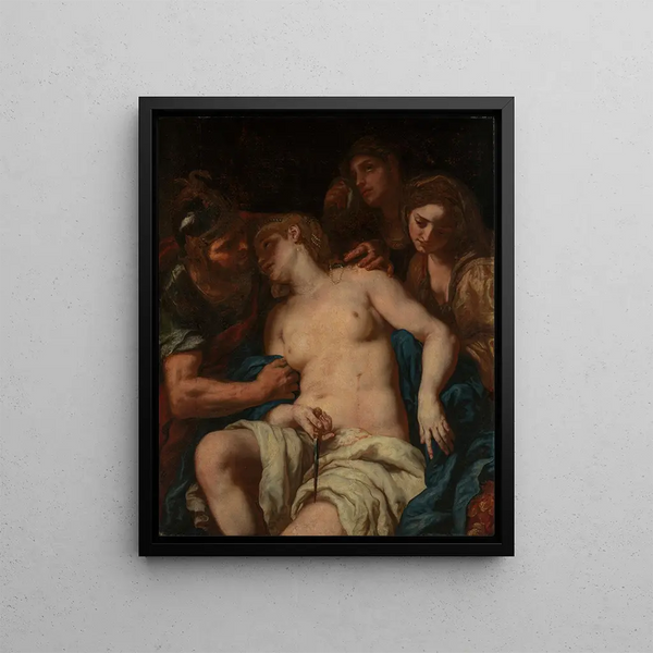 Lucrèce - Johann Carl Loth — indrammet kunstværk på væggen