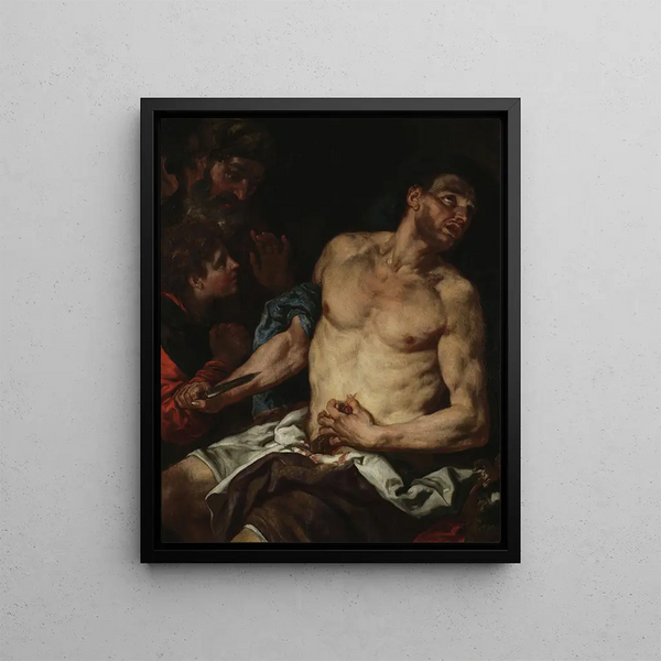 La mort de Caton - Johann Carl Loth — indrammet kunstværk på væggen