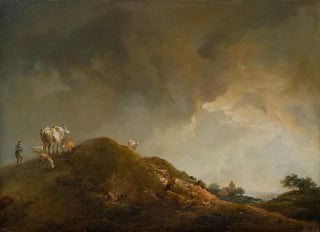 Johann Christian Brand - Hgellandschaft mit Khen und Schafen.webp