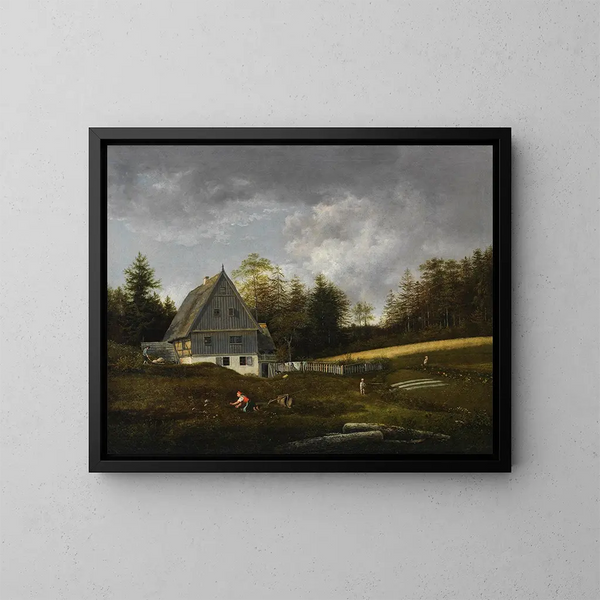 Moulin dans la vallée de Plauen près de Dresde - Johann Christian Klengel — indrammet kunstværk på væggen