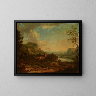 Johann Christian Vollerdt - Landscape with a Genre Scene.webp