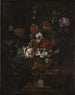 blomster i en skåret urn - Johann Daniel Preissler — visning af kunstværket