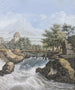 En brusende flod med en bro og udsigt over en dal - Johann David Passavant — visning af kunstværket
