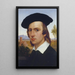 Selvportræt med beret foran et romersk landskab - Johann David Passavant — indrammet kunstværk på væggen
