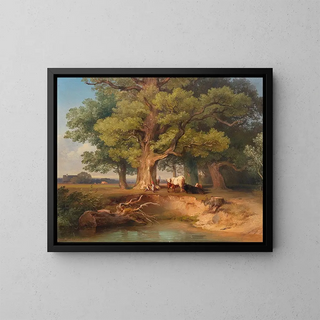 Johann Fischbach - Landscape with Cows and Herders.webp