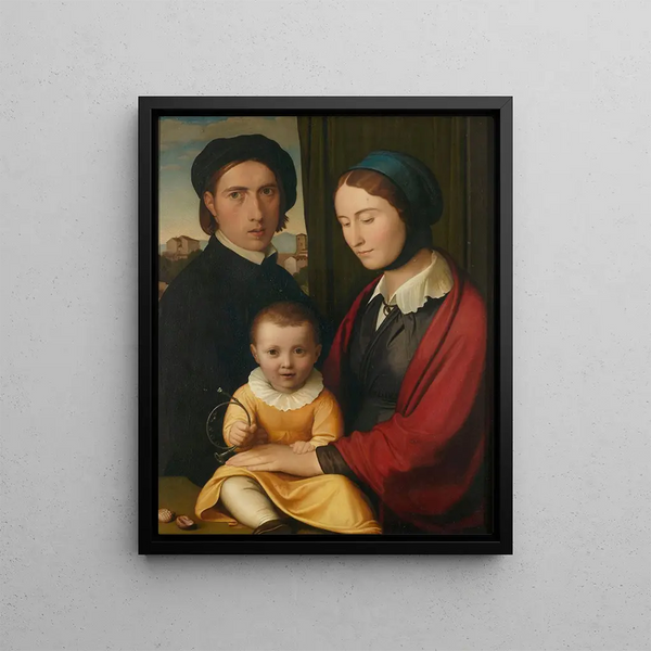 Familie selvportræt - Johann Friedrich Overbeck — indrammet kunstværk på væggen