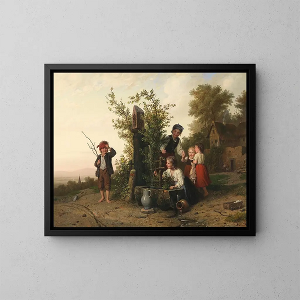 Le jeu de la taupe - Johann Georg Meyer von Bremen — indrammet kunstværk på væggen