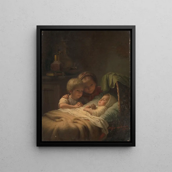 Den yngste bror - Johann Georg Meyer von Bremen — indrammet kunstværk på væggen