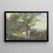 Troupeau campé sous un chêne, à droite berger og bergère prenant leur repas og vue au loin - Johann Georg Pforr — indrammet kunstværk på væggen