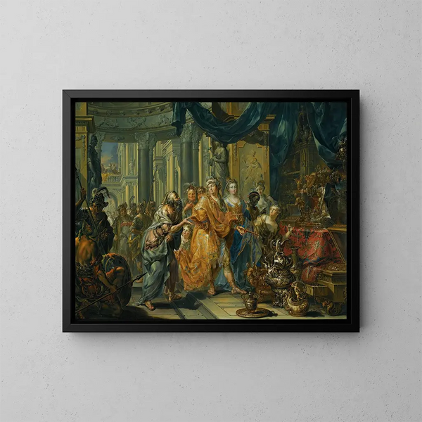 Crésus og Solon - Johann Georg Platzer — indrammet kunstværk på væggen