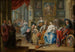 Indendørs med en koncert og kortspillere - Johann Georg Platzer — visning af kunstværket