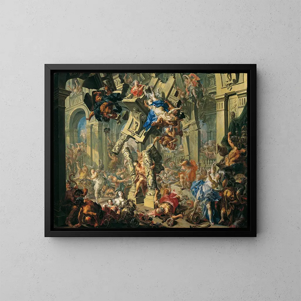 La revanche de Samson - Johann Georg Platzer — indrammet kunstværk på væggen