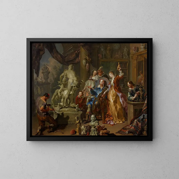 L'atelier du sculpteur - Johann Georg Platzer — indrammet kunstværk på væggen