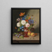 Bouquet de fleurs i en vase - Johann Georg Seitz — indrammet kunstværk på væggen