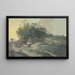 Maison paysanne au bord du chemin sous des arbres, avec de nombreuses figures et du bétail paissant - Johann Georg Wagner — indrammet kunstværk på væggen