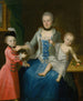 Portrait af Fridericia Adolphina, grevinde von Schlieben og hendes to sønner Gotthelf Sigismond og Adolf Friedrich - Johann Gottlieb Becker — visning af kunstværket