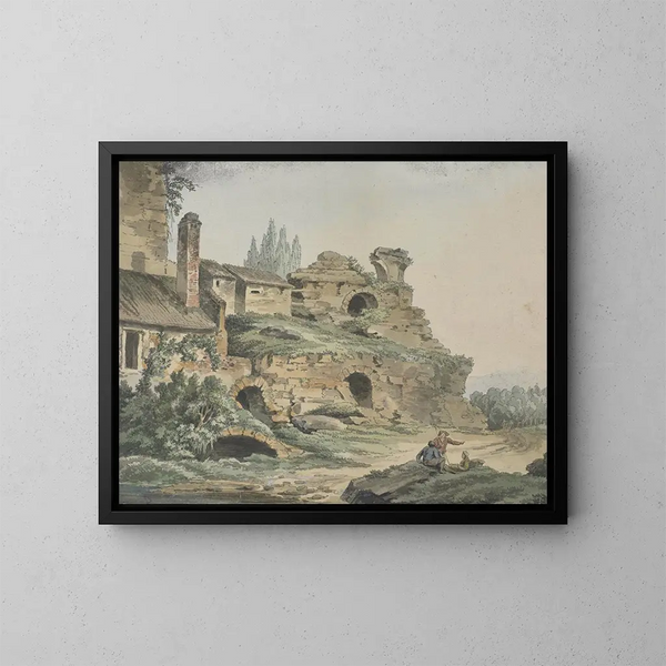 Amphitheater - Johann Gottlieb Hackert — indrammet kunstværk på væggen