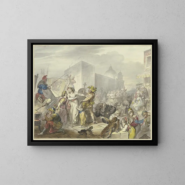 Johann Heinrich Ramberg | Scene fra karneval i det romerske rige — indrammet kunstværk på væggen