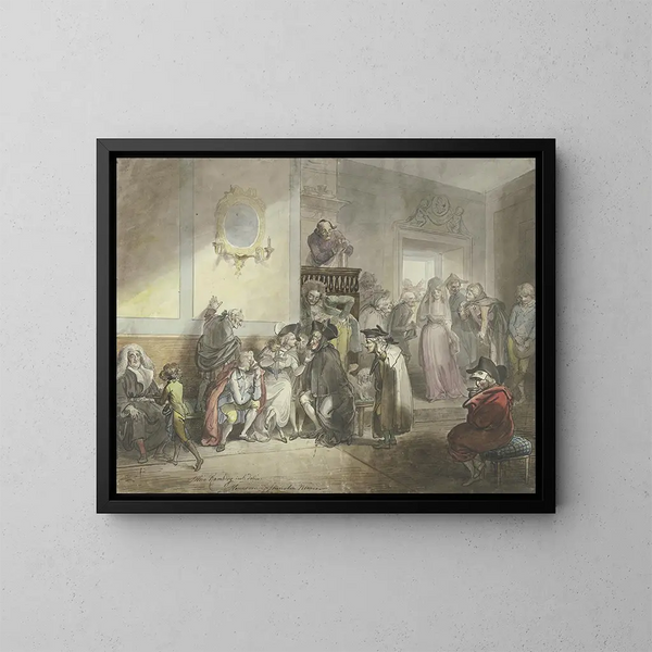 Casino vénitien-maleri - Johann Heinrich Ramberg — indrammet kunstværk på væggen