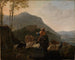 Bergers, der forlader deres flok i et bjergrigt landskab i syd - Johann Heinrich Roos — visning af kunstværket