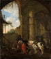 Osteria i de romerske ruiner - Johann Heinrich Roos — visning af kunstværket