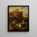 pastoral scene på baggrund af ruiner - Johann Heinrich Roos — indrammet kunstværk på væggen
