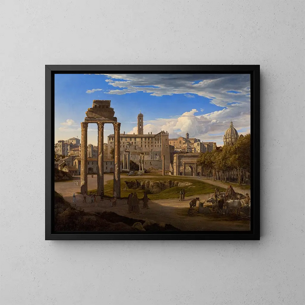Vue du Forum Romain vers le Capitole - Johann Heinrich Schilbach — indrammet kunstværk på væggen