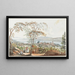 Vue de Thalwil sur le lac de Zurich et nature - Johann Jakob Aschmann — indrammet kunstværk på væggen