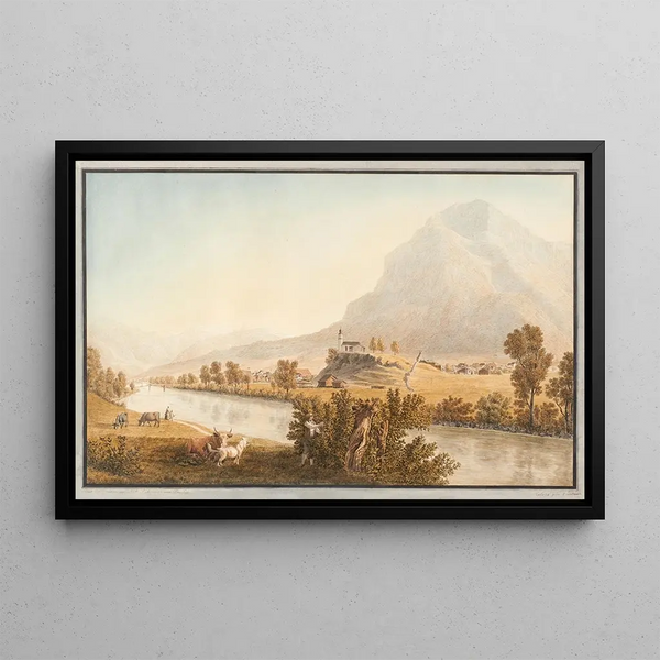 Glaris du Nord - Johann Jakob Biedermann — indrammet kunstværk på væggen