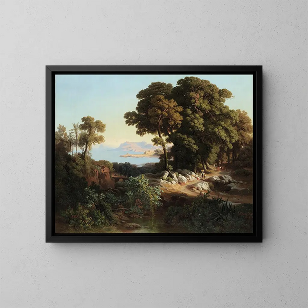 omgivelserne omkring Monreale, Sicilien - Johann Jakob Frey — indrammet kunstværk på væggen