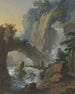Passerelle over en vandfald over en klippeport - Johann Jakob Schillinger — visning af kunstværket